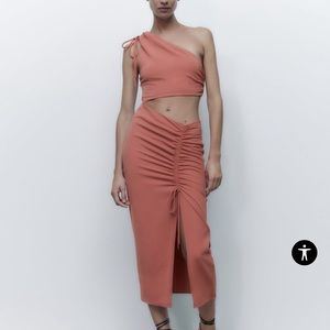 ZARA DRAPED ASYMMETRIC DRESS SIZE XS